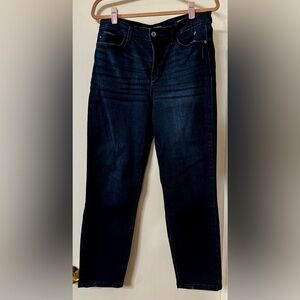 Judy Blue Dark Indigo Straight Leg distressed Jeans size 11/30